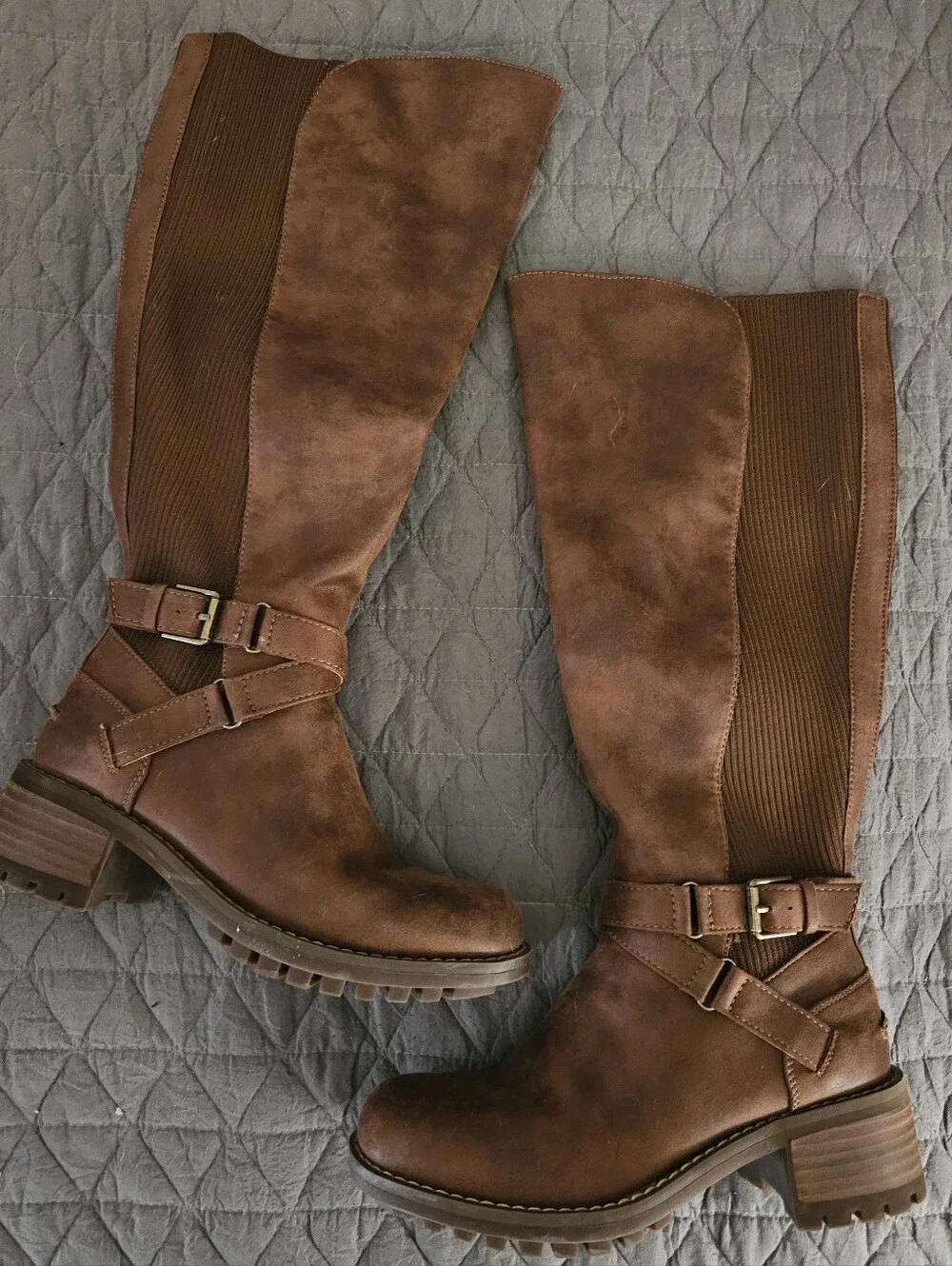 B-52 Tall Heeled Boot Brown Women's Mid-Calf Riding Boots - Classic Casual Style